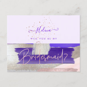 Invitation PixDezines Rose Gold+Purple Will vous .. Épouse