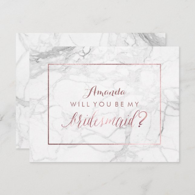 Invitation PixDezines Rose Gold sera-t-elle ma servante d'acc (Devant / Derrière)
