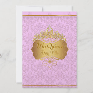 Invitation PixDezines rose rossi damask/do-it-yourself couleu