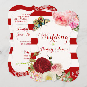 Invitation PixDezines roses/pivoines/primrose vintages