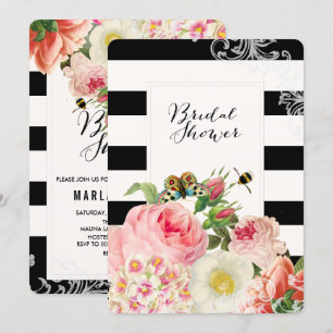 Invitation PixDezines roses vintages/douche nuptiale/