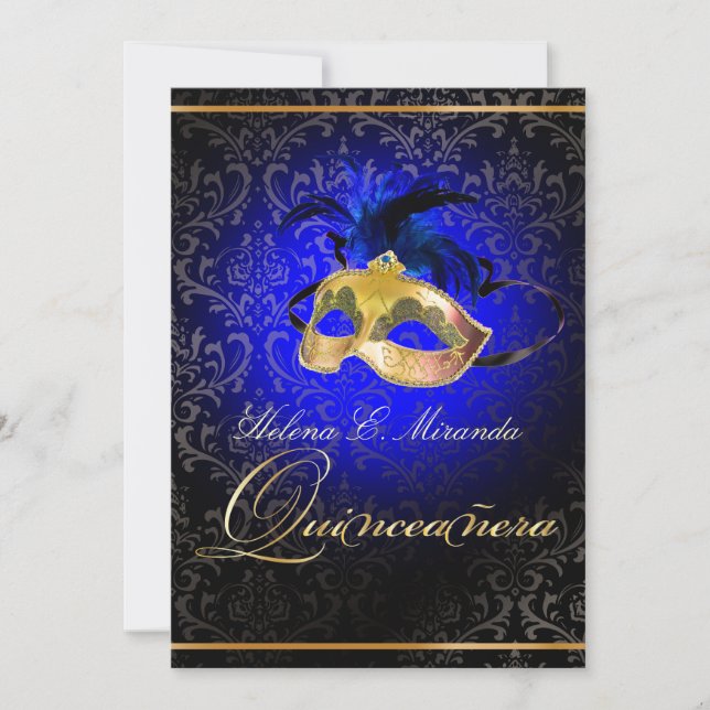 Invitation PixDezines Rossi Damask/Masquerade/DO-IT-YOURSELF/ (Devant)
