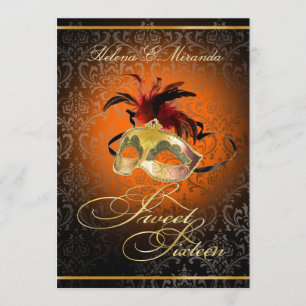 Invitation PixDezines Rossi Sweet 16 Mascarade/DIY couleur !!