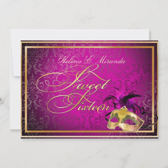 Invitation PixDezines Rossi Sweet 16 Masquerade/DO-IT-YOURSEL (Devant)