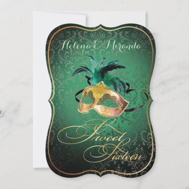 Invitation PixDezines Rossi Sweet 16 Masquerade/DO-IT-YOURSEL (Devant)