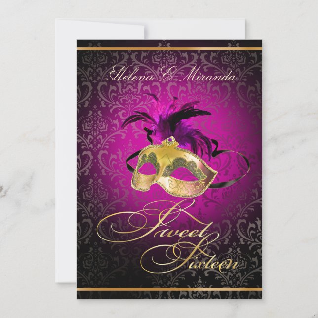 Invitation PixDezines Rossi Sweet 16 Masquerade/DO-IT-YOURSEL (Devant)