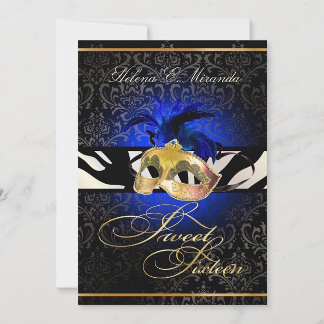Invitation PixDezines Rossi Sweet 16 Masquerade/DO-IT-YOURSEL (Devant)