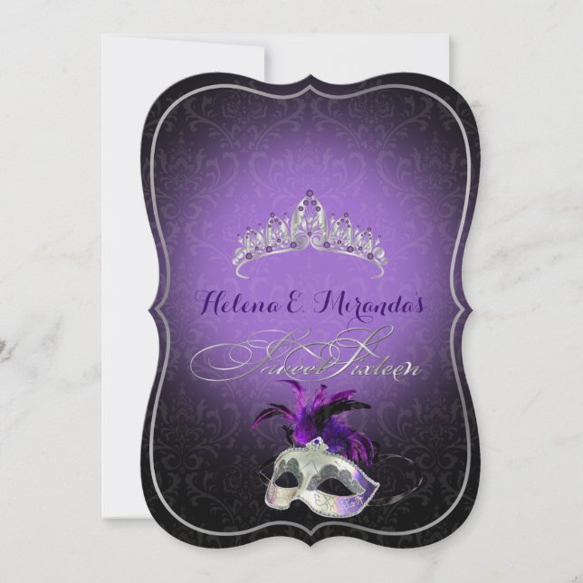 Invitation PixDezines Rossi Sweet 16 Masquerade/do-it-yoursel (Devant)