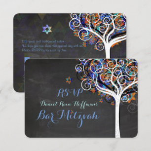 Invitation PixDezines rsvp arbre de vie Bat mitzvah