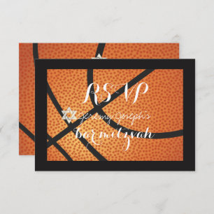 Invitation PixDezines RSVP Basketball Bar Mitzvah ✡