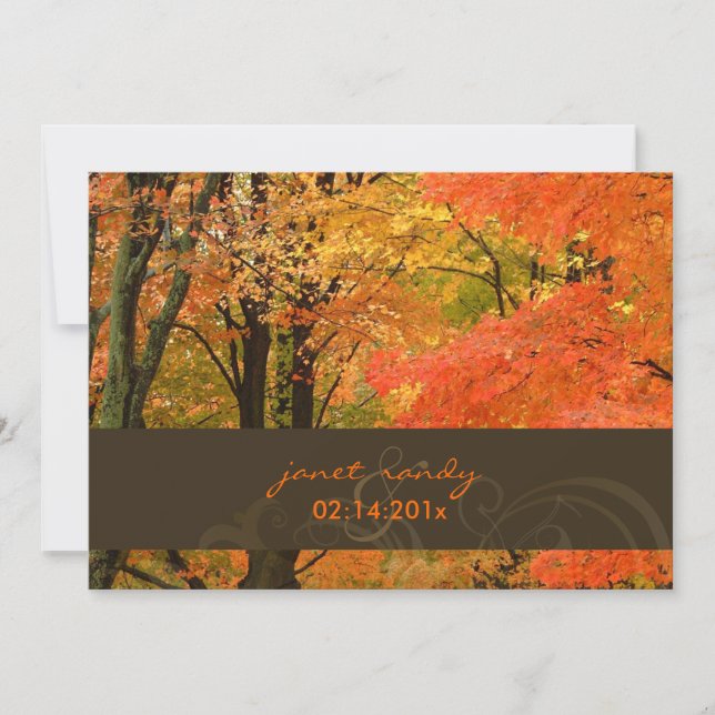 Invitation PixDezines rsvp dans les bois/automne/do-it-yourse (Devant)