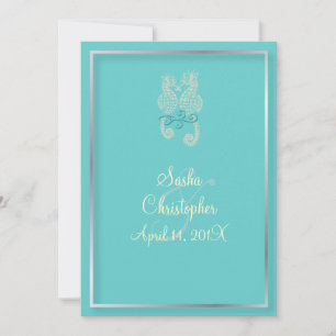 Invitation PixDezines Seahorse /Blue+Ivory