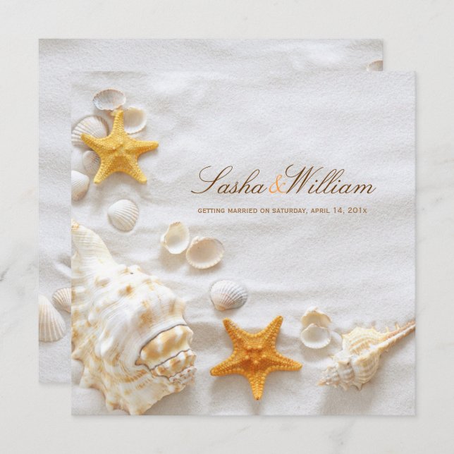 Invitation PixDezines SEASHELL/BEACH INVITATIONS/DO-IT-YOURSE (Devant / Derrière)