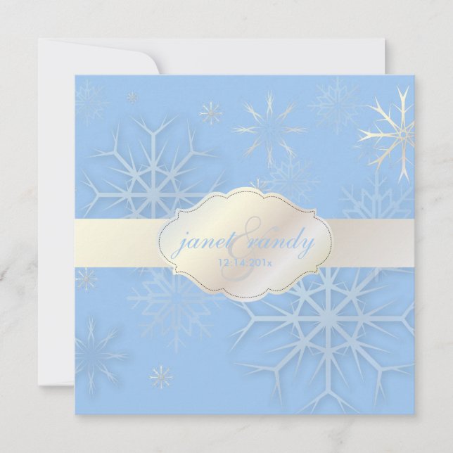 Invitation PixDezines Snowflakes, Mariage d'hiver/DO-IT-YOURS (Devant)
