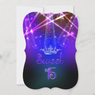 Invitation PixDezines Sweet 15, Luminaires Laser/Nil