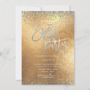 Invitation PixDezines Sweet 16 Diamond Silver Parties scintil