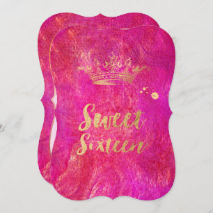Invitation PixDezines Sweet 16, Faux Gold Crown