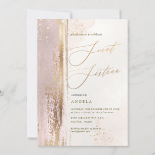 Invitation PixDezines Sweet 16 H2 Rose-Blancs