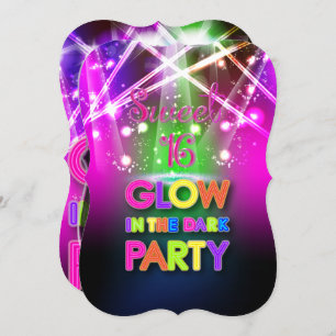 Invitation PixDezines Sweet 16, Laser Lights/Glow Party