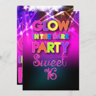Invitation PixDezines Sweet 16, Laser Lights/Glow Party