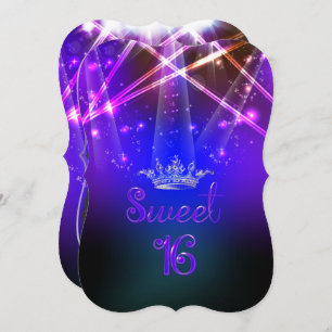 Invitation PixDezines Sweet 16, Laser Lights/Neon Lights