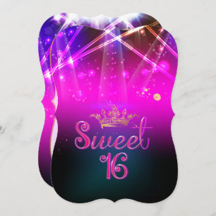Invitation PixDezines Sweet 16, Laser Lights/Neon Lights
