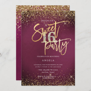 Invitation PixDezines Sweet 16 Parties scintillant Diamond Sa