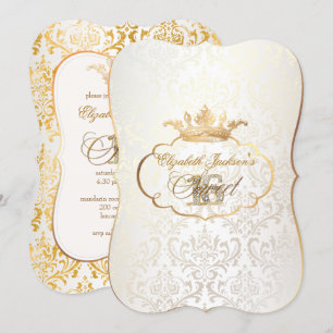 Invitation PixDezines Sweet 16/princess/rossi damask