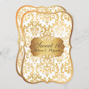 Invitation PixDezines Sweet 16/princesse/rossi damask