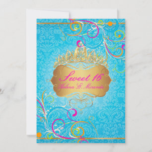 Invitation PixDezines Sweet 16/Rainbow Swirls