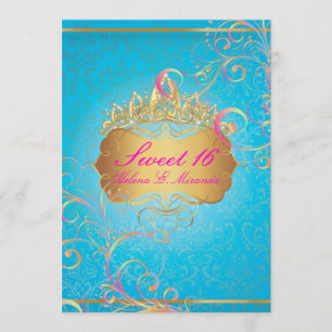 Invitation PixDezines Sweet 16/Rainbow Swirls
