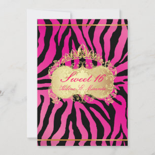 Invitation PixDezines Sweet 16/Zebra Stripes