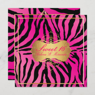 Invitation PixDezines Sweet 16/Zebra Stripes