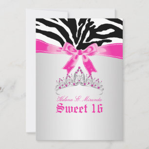 Invitation PixDezines Sweet 16/Zebra Stripes