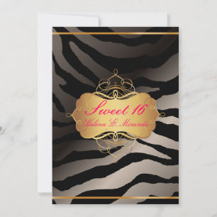 Invitation PixDezines Sweet 16/Zebra Stripes
