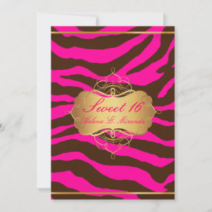 Invitation PixDezines Sweet 16/Zebra Stripes