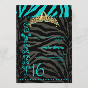 Invitation PixDezines Sweet 16/Zebra Stripes
