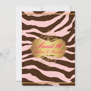 Invitation PixDezines Sweet 16/Zebra Stripes