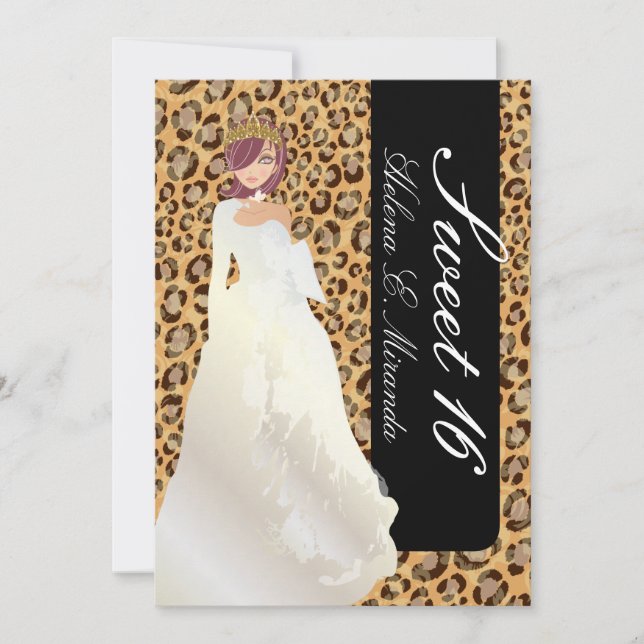 Invitation PixDezines Sweet 16/Zebra Stripes (Devant)