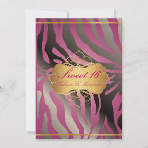 Invitation PixDezines Sweet 16/Zebra Stripes