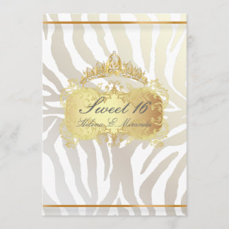 Invitation PixDezines Sweet 16/Zebra Stripes, couleur Personn