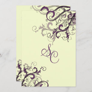 Invitation PixDezines SWIRLS PLUM/Arrière - plan DO-IT-YOURSE