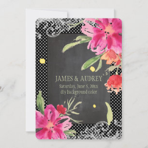 Invitation PixDezines, tableau de bord/peut fleur/aquarelle