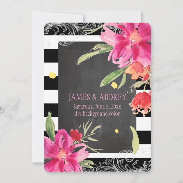 Invitation PixDezines, tableau de bord/peut fleur/aquarelle (Devant)