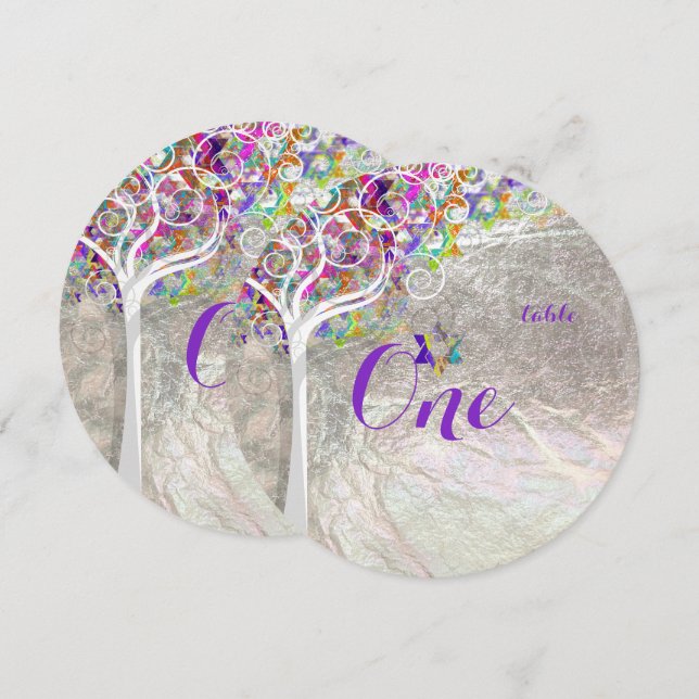 Invitation PixDezines tableau numéros arbre de vie Mitzvah (Devant / Derrière)