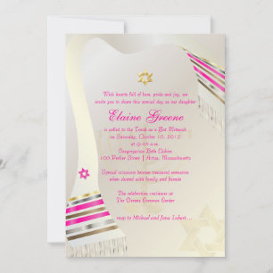 Invitation PixDezines Tallit rose/Bat mitzvah