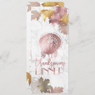 Invitation PixDezines Thanksgiving/Maple/Oak/Faux Rose Gold