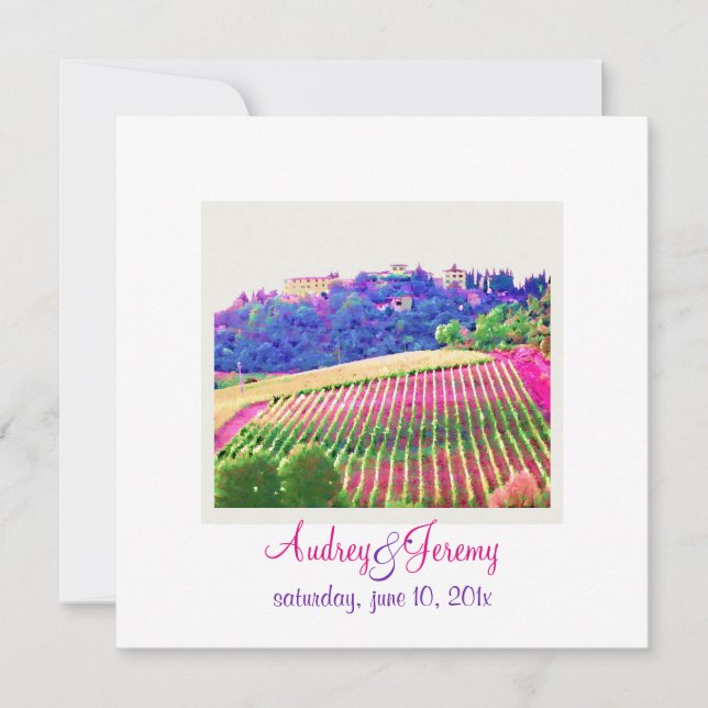 Invitation PixDezines Toscane Vinyard / mariage de destinatio (Devant)