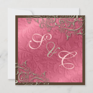 Invitation PixDezines tourbillons rustiques/faux argent