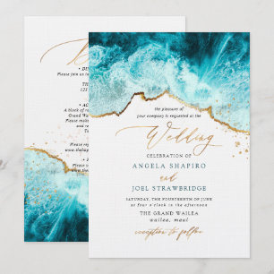 Invitation PixDezines Vagues Marines Rivage Mariage sur la Pl